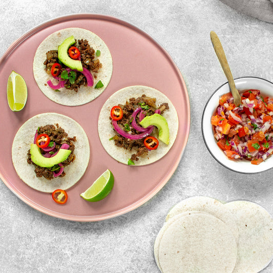Hey Planet Tasty Tacos with sustainable insect protein meat