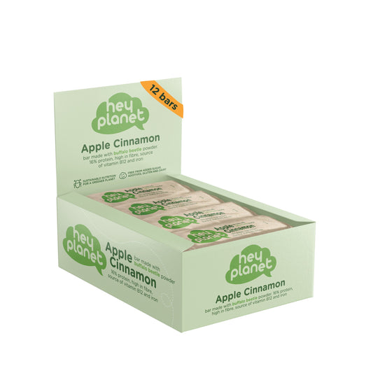 Light green box of protein bars consisting of 12 bars.